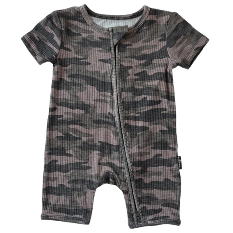 SHORTIE ZIP ROMPER – Chris Camo Ribbed