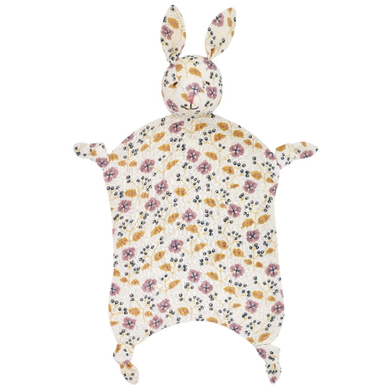 Muslin Bunny Lovey – Pink Flower