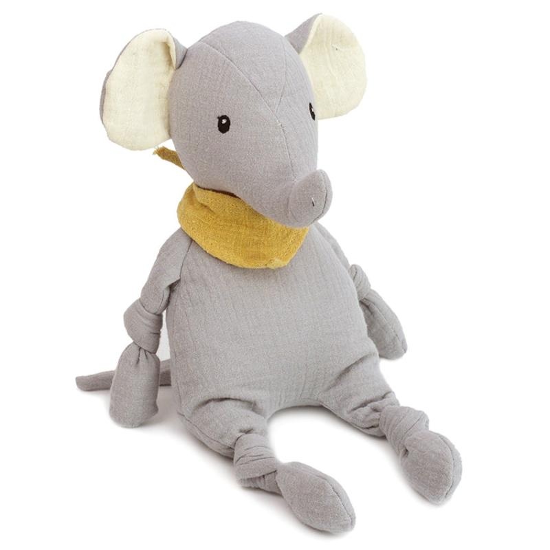 Ozzy Elephant Muslin Knotted Soft Doll