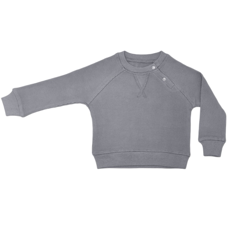 Waffle Crew Neck Sweatshirt – Smoke
