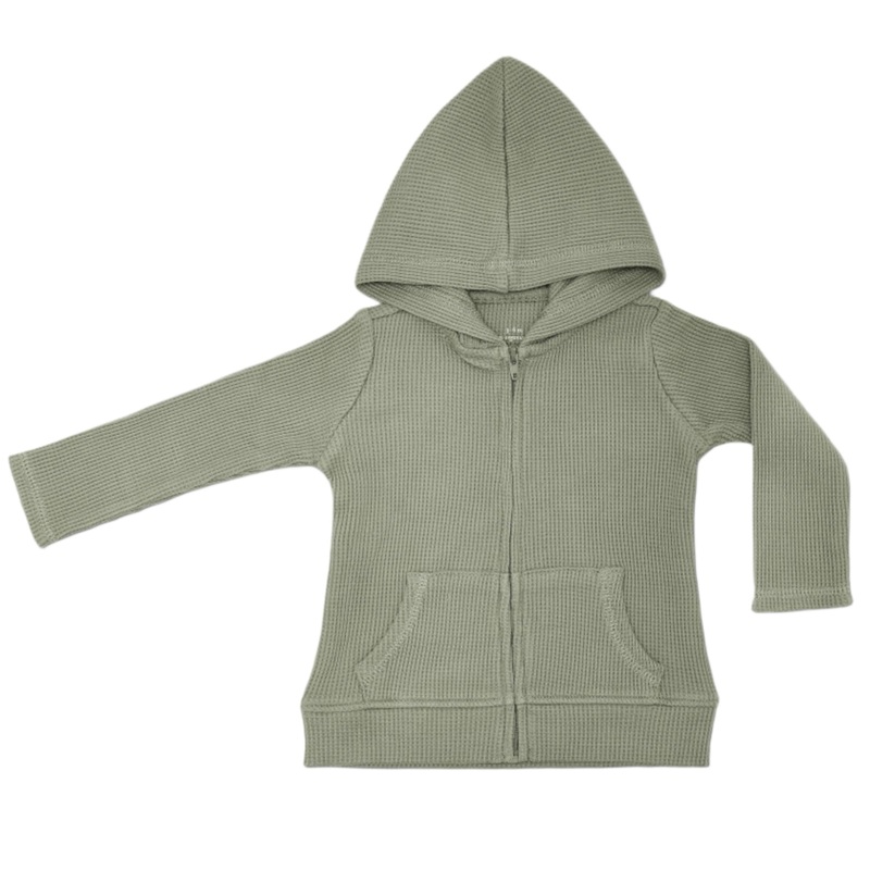 Waffle Hoodie – Olive Green
