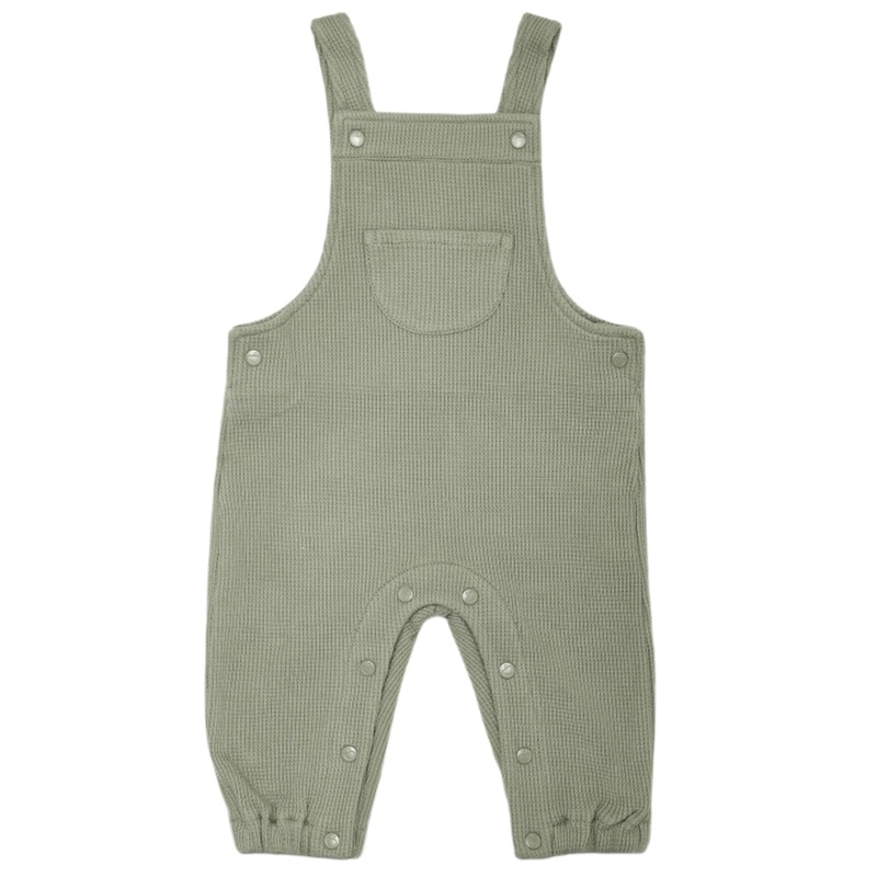 Waffle Overalls – Olive Green