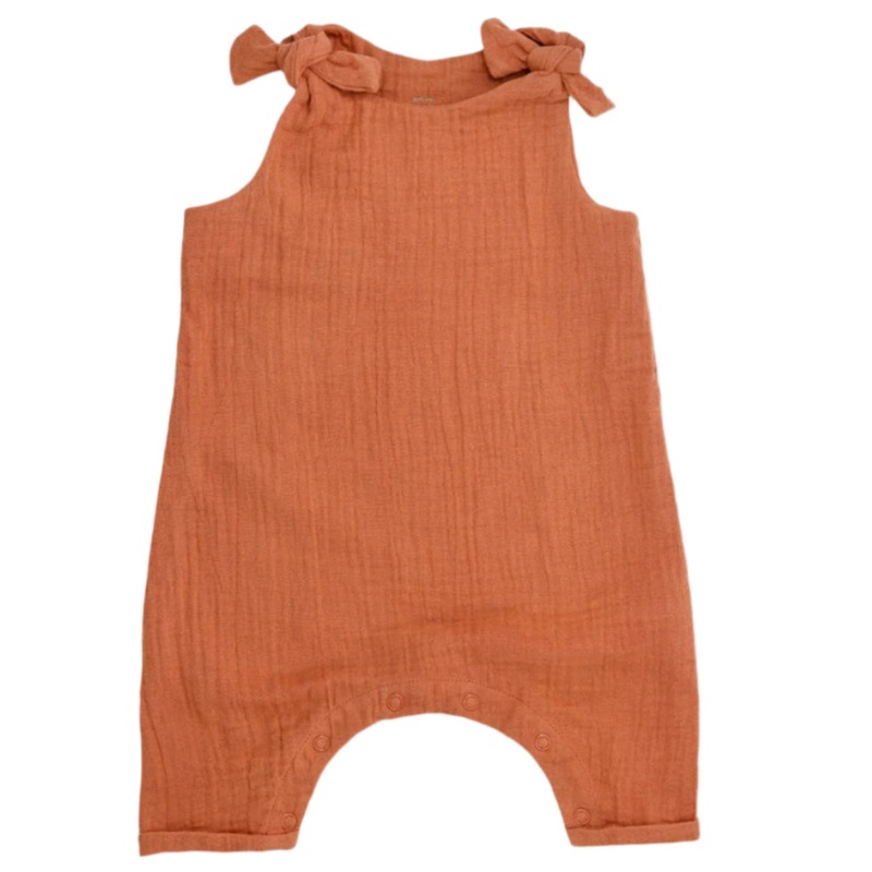 Muslin Knot Tie Overalls – Rust