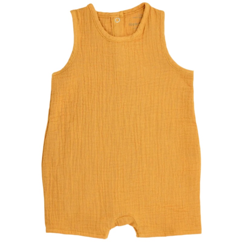 Muslin Sleeveless Coverall – Mustard