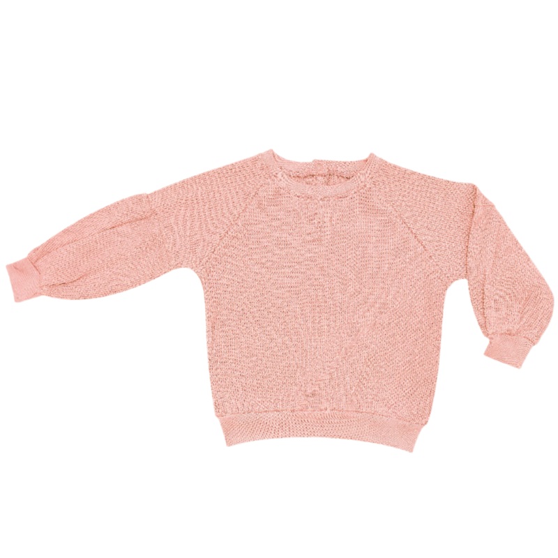 Waffle Balloon Sleeve Sweatshirt – Dusty Rose