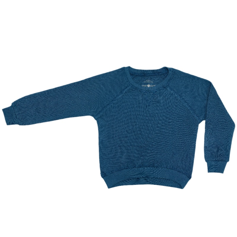 Waffle Crew Neck Sweatshirt – Marine