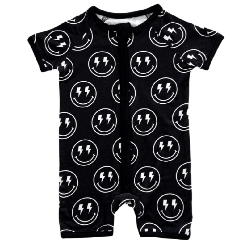 Bamboo Shorty Romper | Electric Smiley
