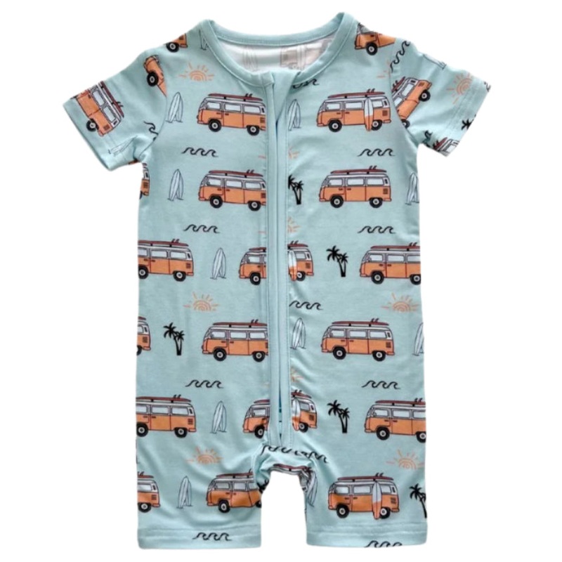 Bamboo Shorty Romper | Retro Beach