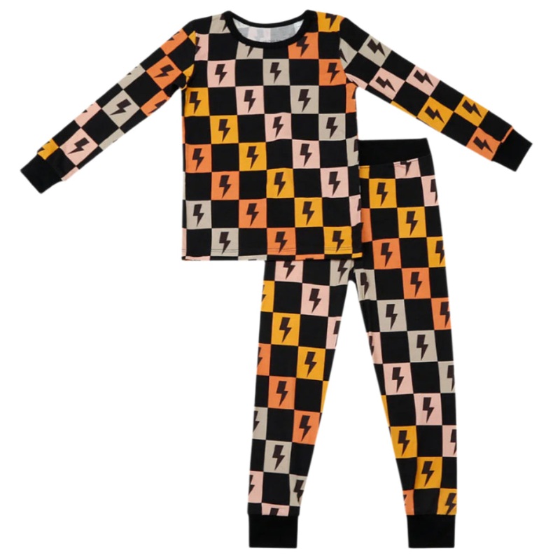 Bamboo Two Piece Set | Colorful Checks & Bolts