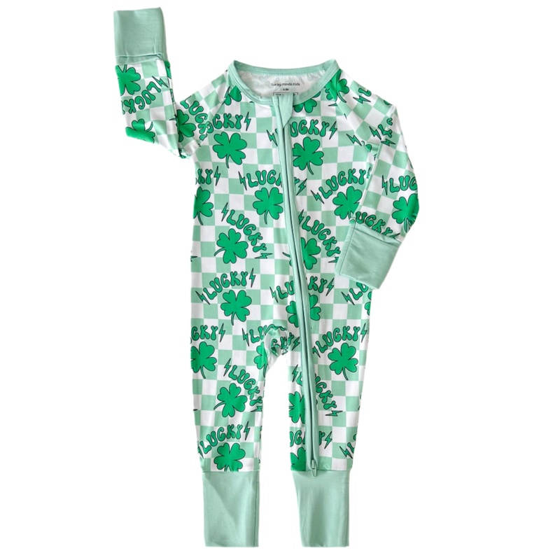 Bamboo Zip Romper | Lucky Shamrock