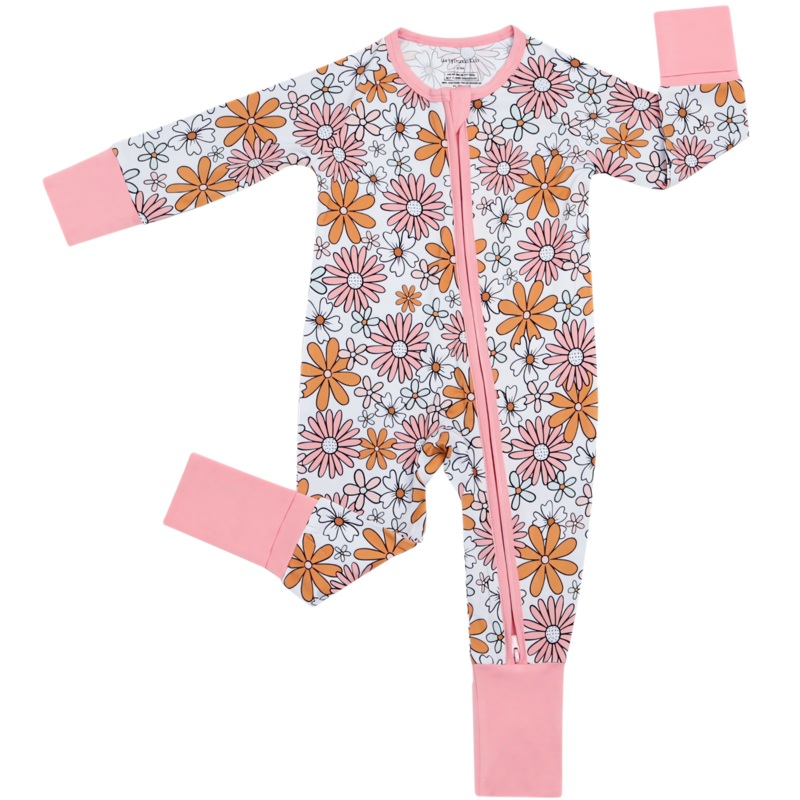 Bamboo Zip Romper | Retro Garden