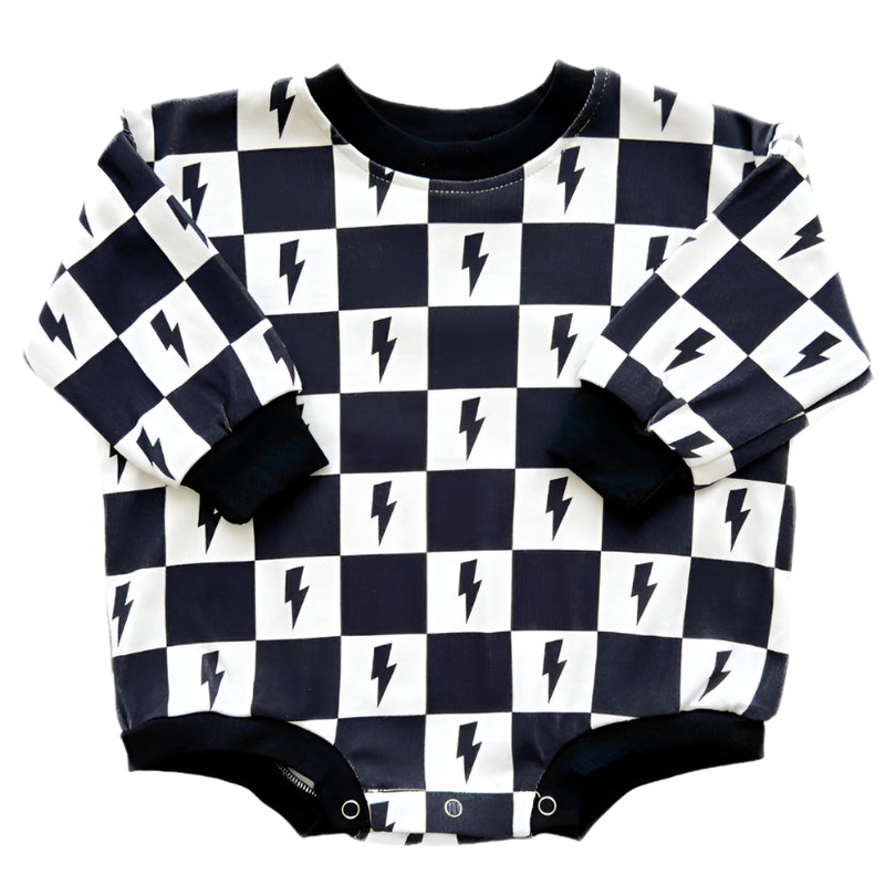 Bubble Romper | Charcoal Bolts