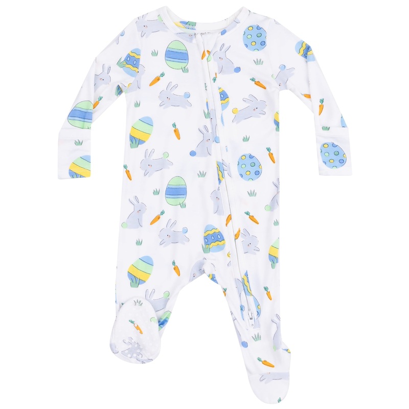 2 Way Zipper Footie – Easter Bunnies Blue