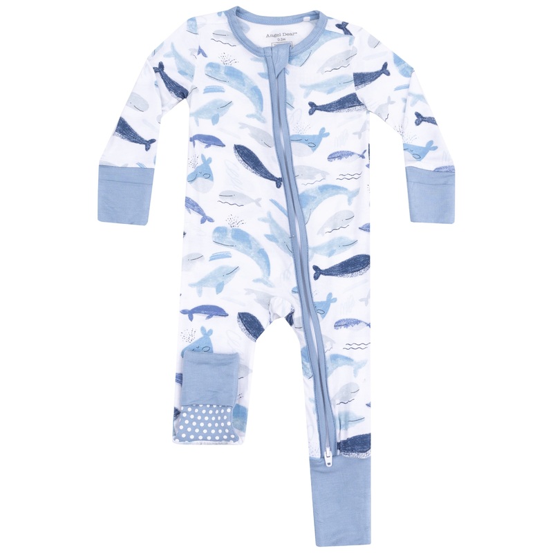2 Way Zipper Romper – Blue Whales