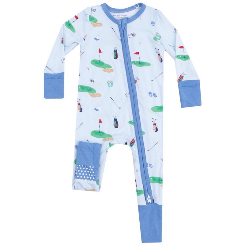 2 Way Zipper Romper – Golf Things Blue