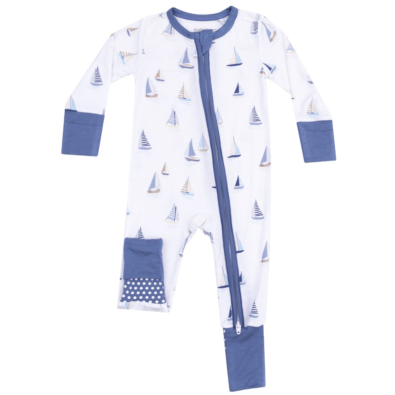 2 Way Zipper Romper – Sailboats Blue