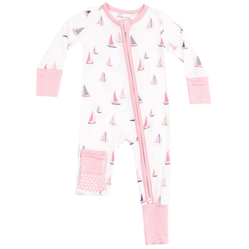 2 Way Zipper Romper – Sailboats Pink