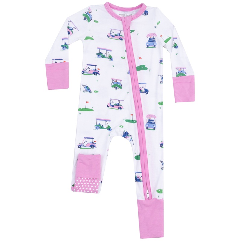 2 Way Zipper Romper – Vintage Golf Carts Pink