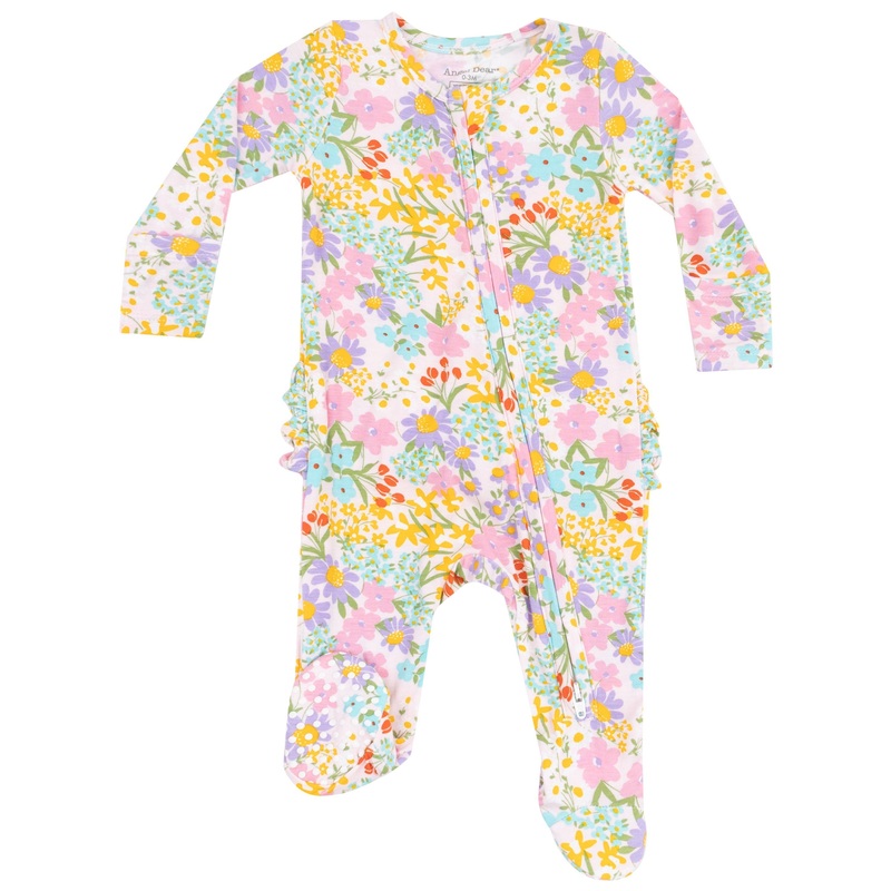 2 Way Zipper Ruffle Back Footie – Amelia Floral