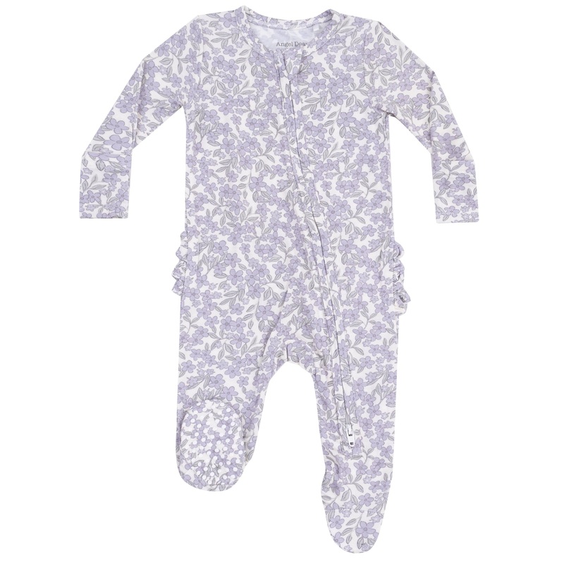 2 Way Zipper Ruffle Back Footie – Forget Me Not Floral
