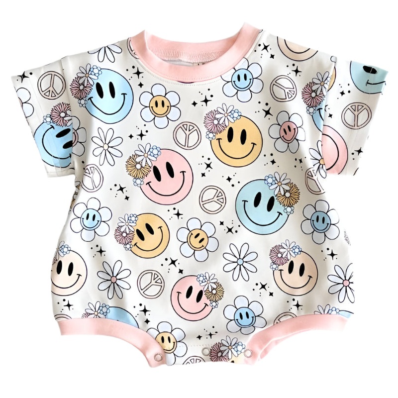 Short Sleeve Bubble Romper | Groovy Girl