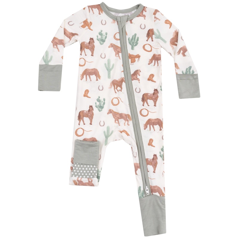 2 Way Zipper Romper – Western Horses Uni