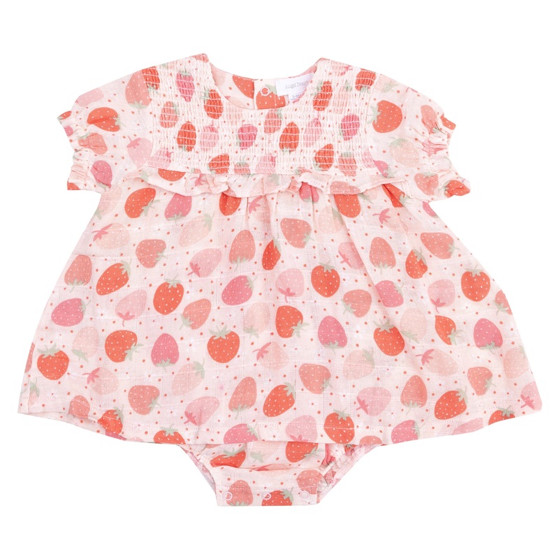 Smocked Ruffle Bubble with Skirt – Strawberry Bliss