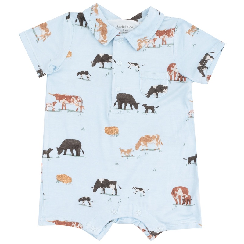 Polo Shortie – Cow Families Blue