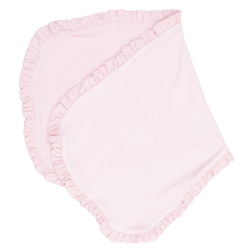 Ruffle Burp Cloth – Stripe Classic Pink