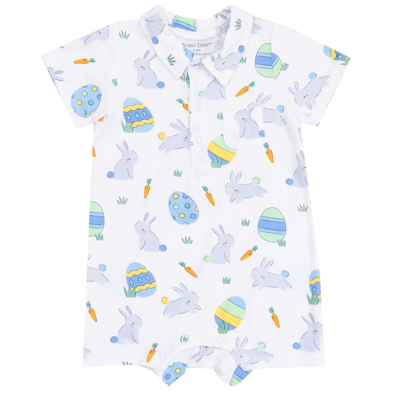 Polo Shortie – Easter Bunnies Blue