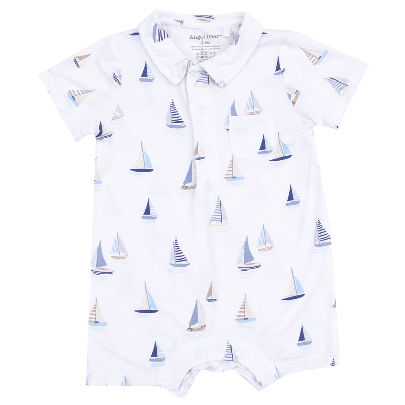 Polo Shortie – Sailboats Blue