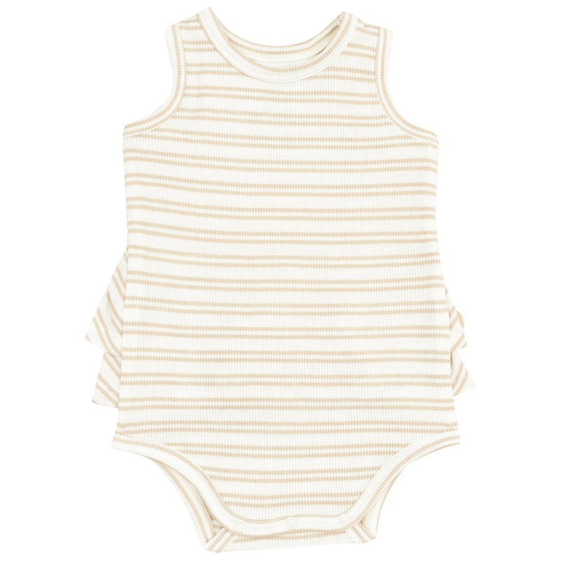 Ruffle Tank Bubble – Stripe Oxford Tan