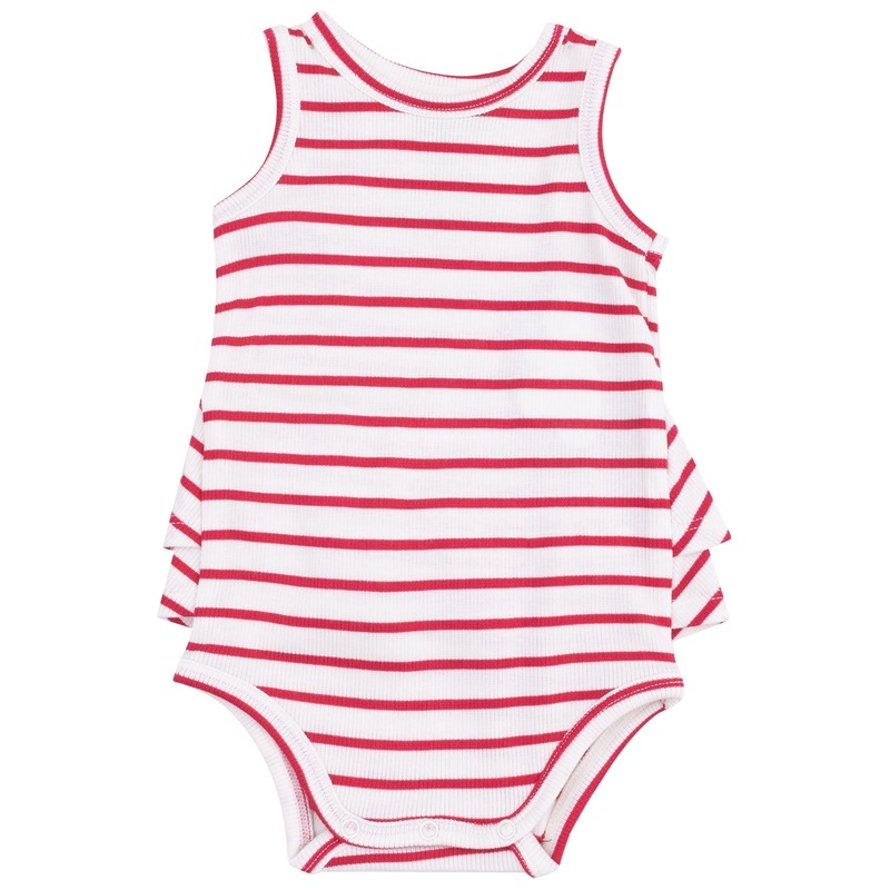 Ruffle Tank Bubble – Stripe Vintage Red