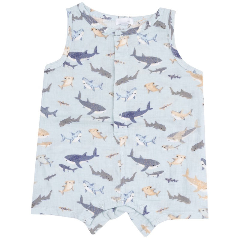 Sleeveless Shortie Romper – Sharks