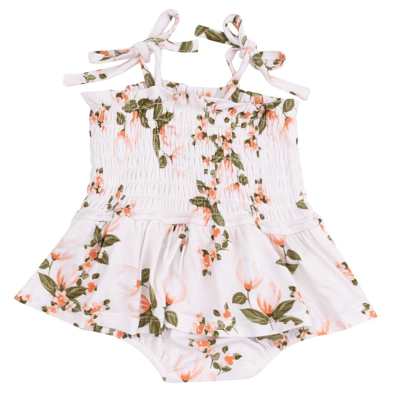 Smocked Bubble with Skirt – Floating Magnolia