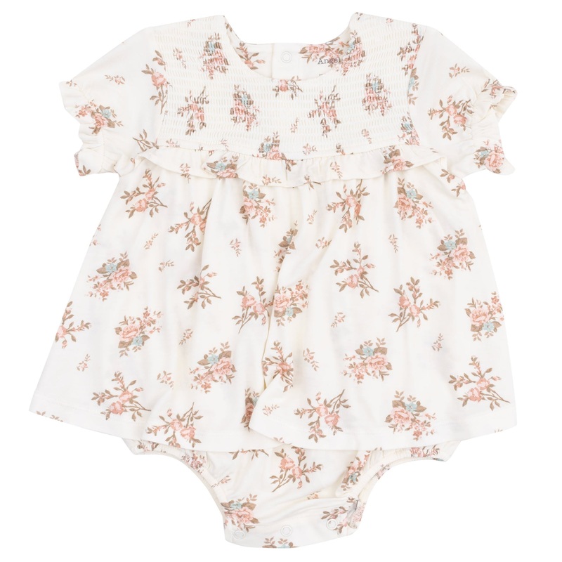 Smocked Ruffle Bubble with Skirt – Vintage Rosebuds