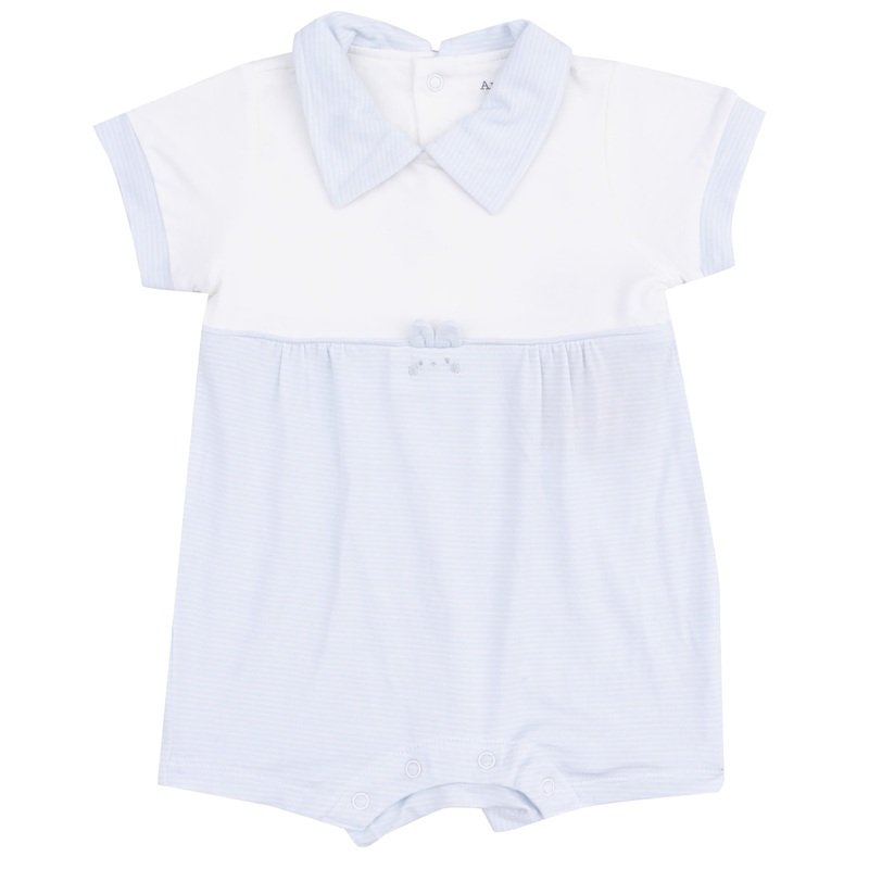 Tiny Bunny Romper – Stripe Classic Blue