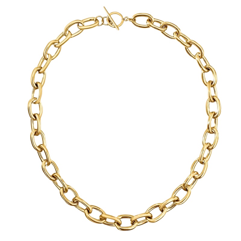 Allegra Chunky Oval Chain Toggle Necklace