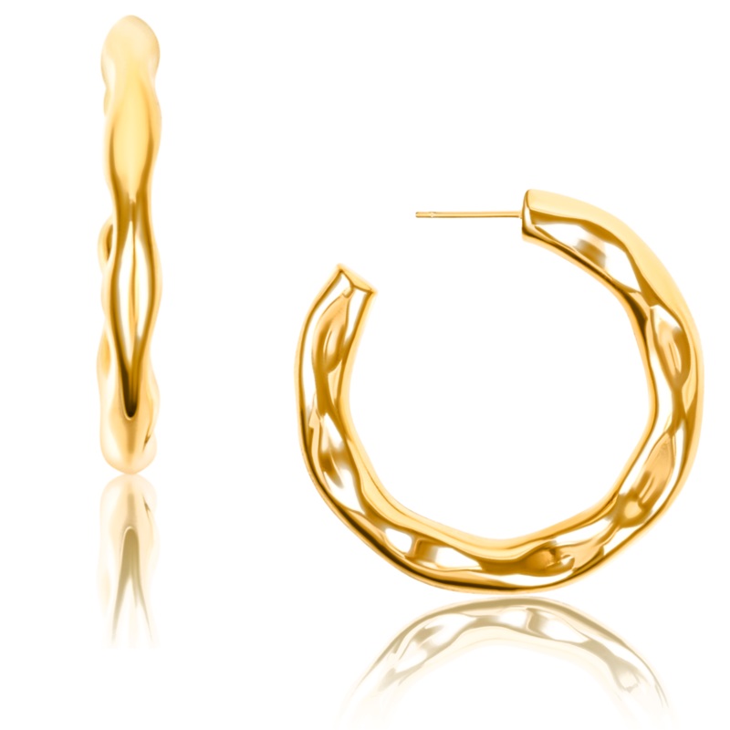 Astrid Hammered Hoop Earring