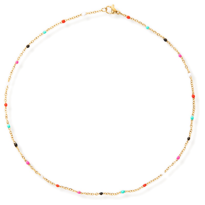 Gwen Colorful Dainty Enamel Beaded Necklace