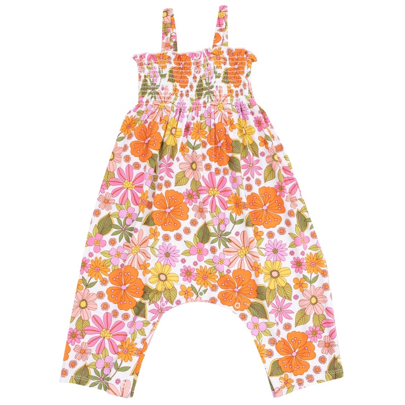 Tie Strap Smocked Romper – Boho Beachy Floral