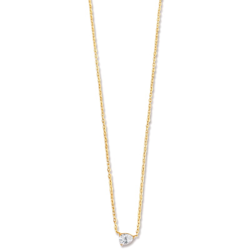 Lola Solitaire Sideways Pear Necklace