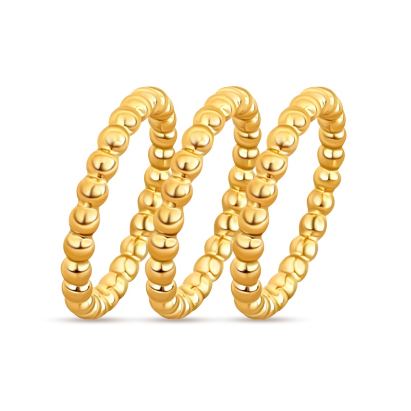 Lucia Beaded Triple Ring Set