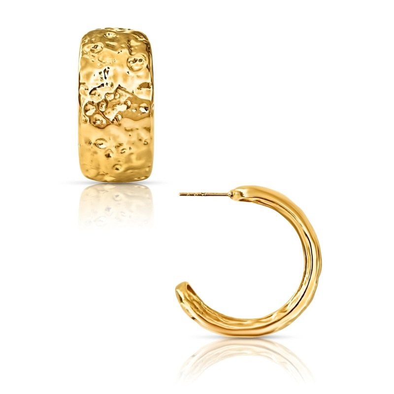 Robbie Hammered Hoop Earring