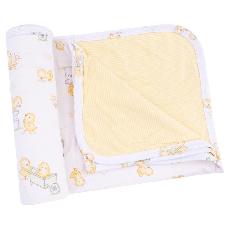 2 Ply Burp Cloth with Binding – Baby Chicks