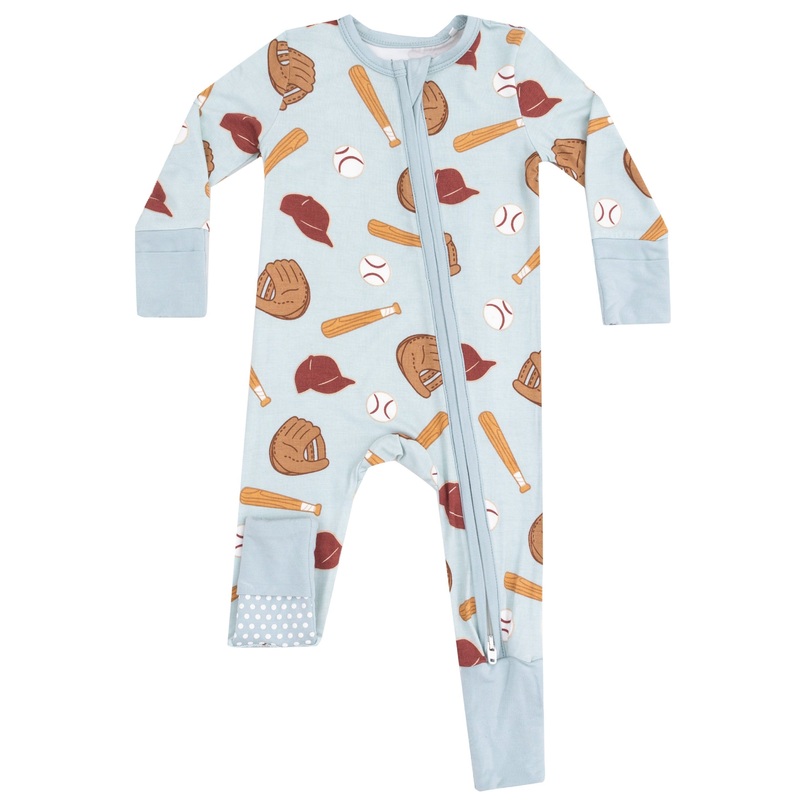 2 Way Zipper Romper – Baseball