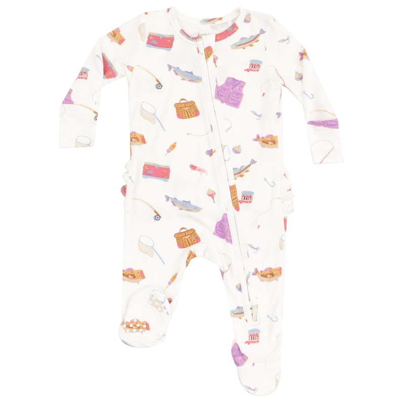 2 Way Zipper Ruffle Back Footie – Fishing Things Pink