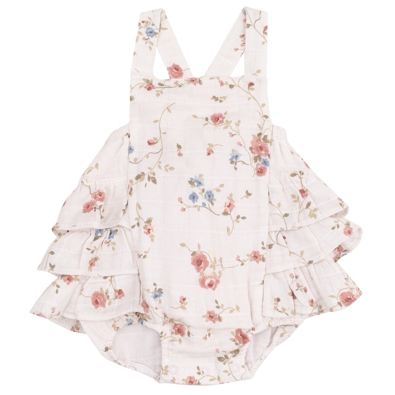 Ruffle Sunsuit – Climbing Roses