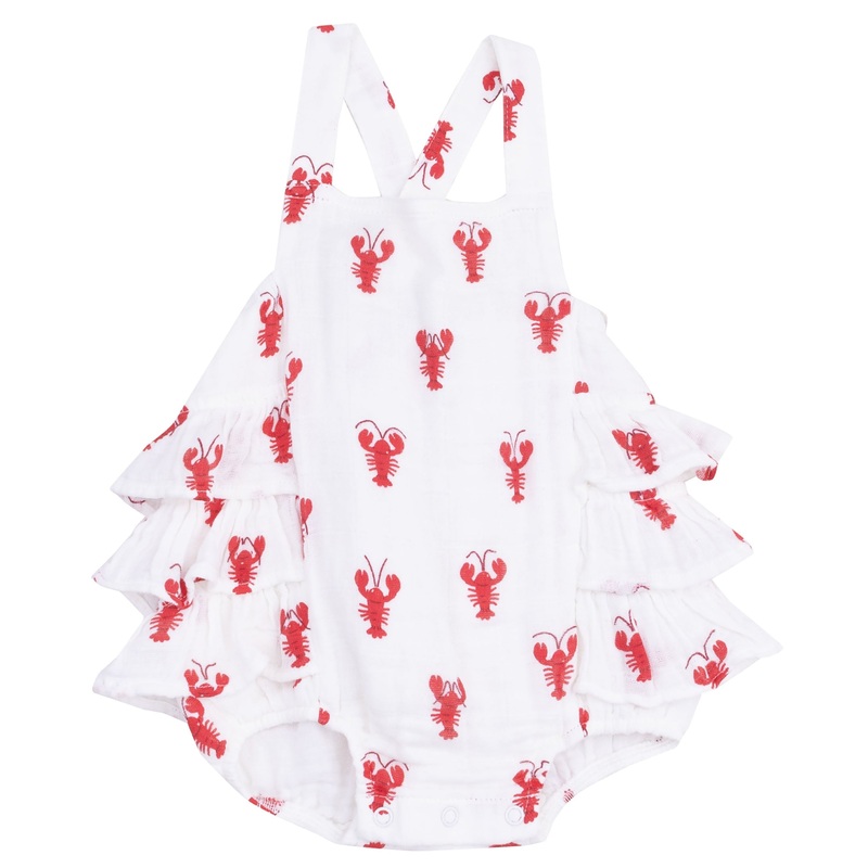 Ruffle Sunsuit – Lobster Muslin