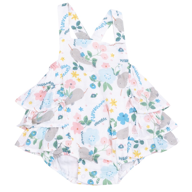 Ruffle Sunsuit – Narwhal Floral